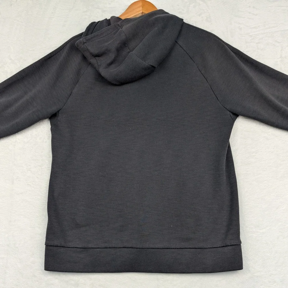 Nike Hoodie Men's L Black Slub Full Zip Fleece Raglan Small Logo Athleisure